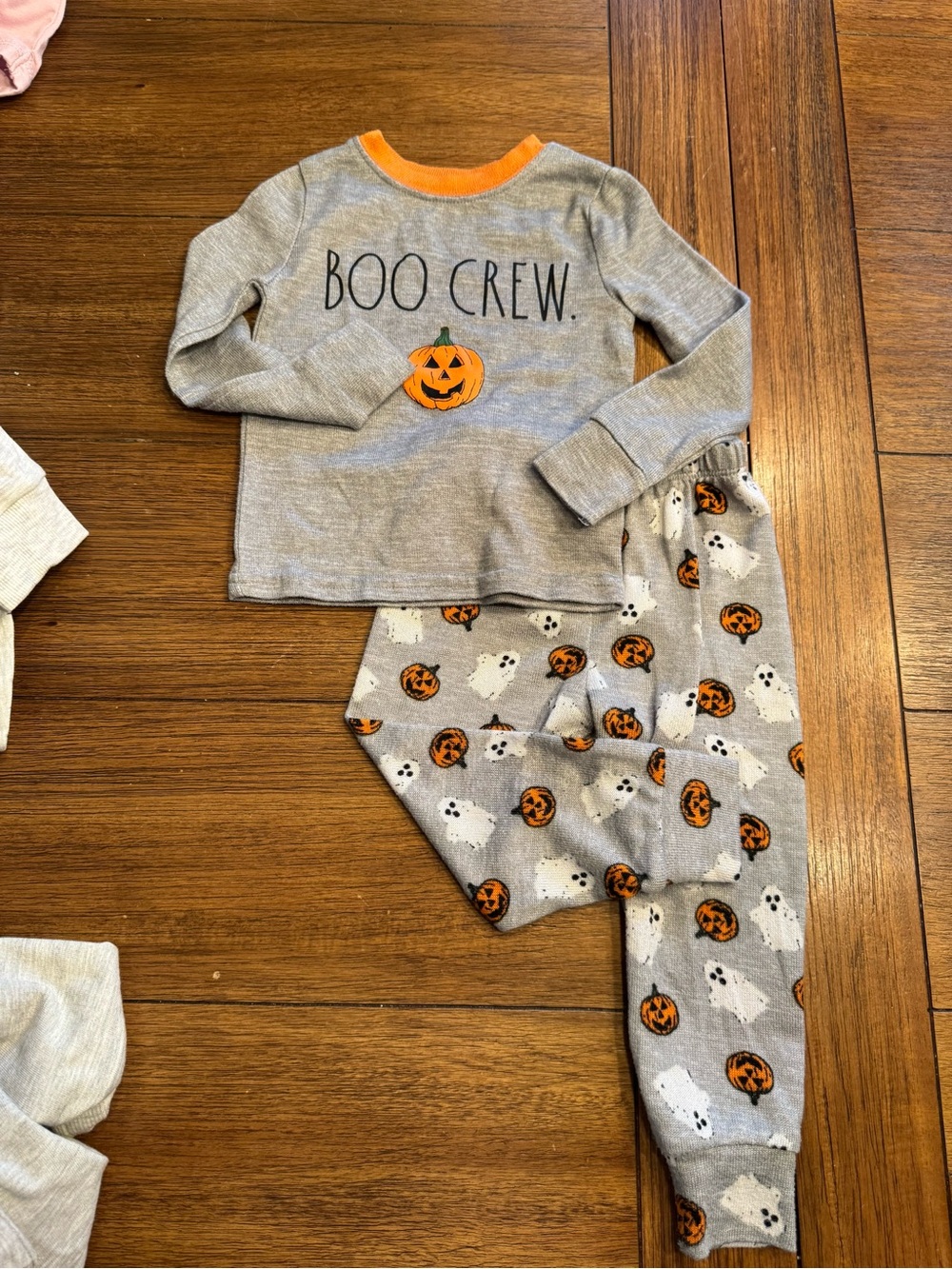 Rae Dunn Toddler Shirt in Gray & Orange Trim